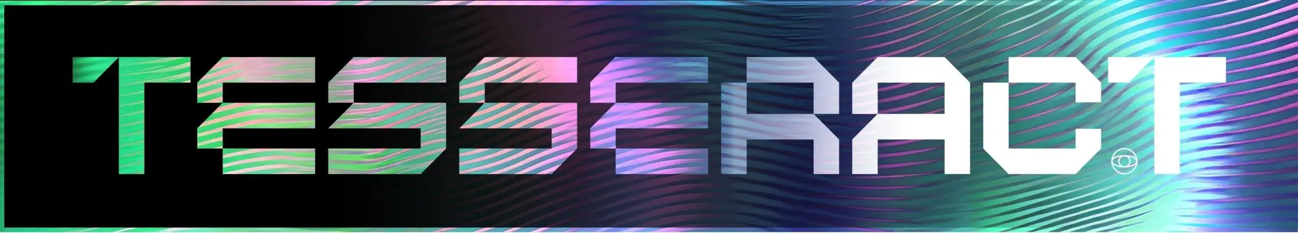 Tesseract text on a background with a bright color gradient